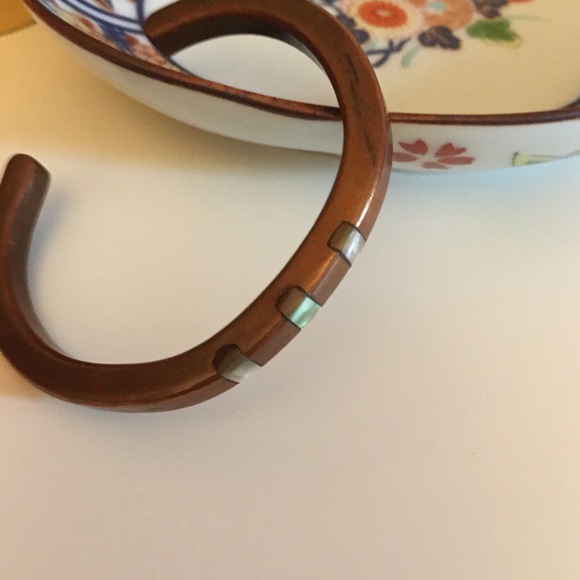 VTG BoHo Copper Cuff Bracelet with inlay MOP - Picture 7 of 12